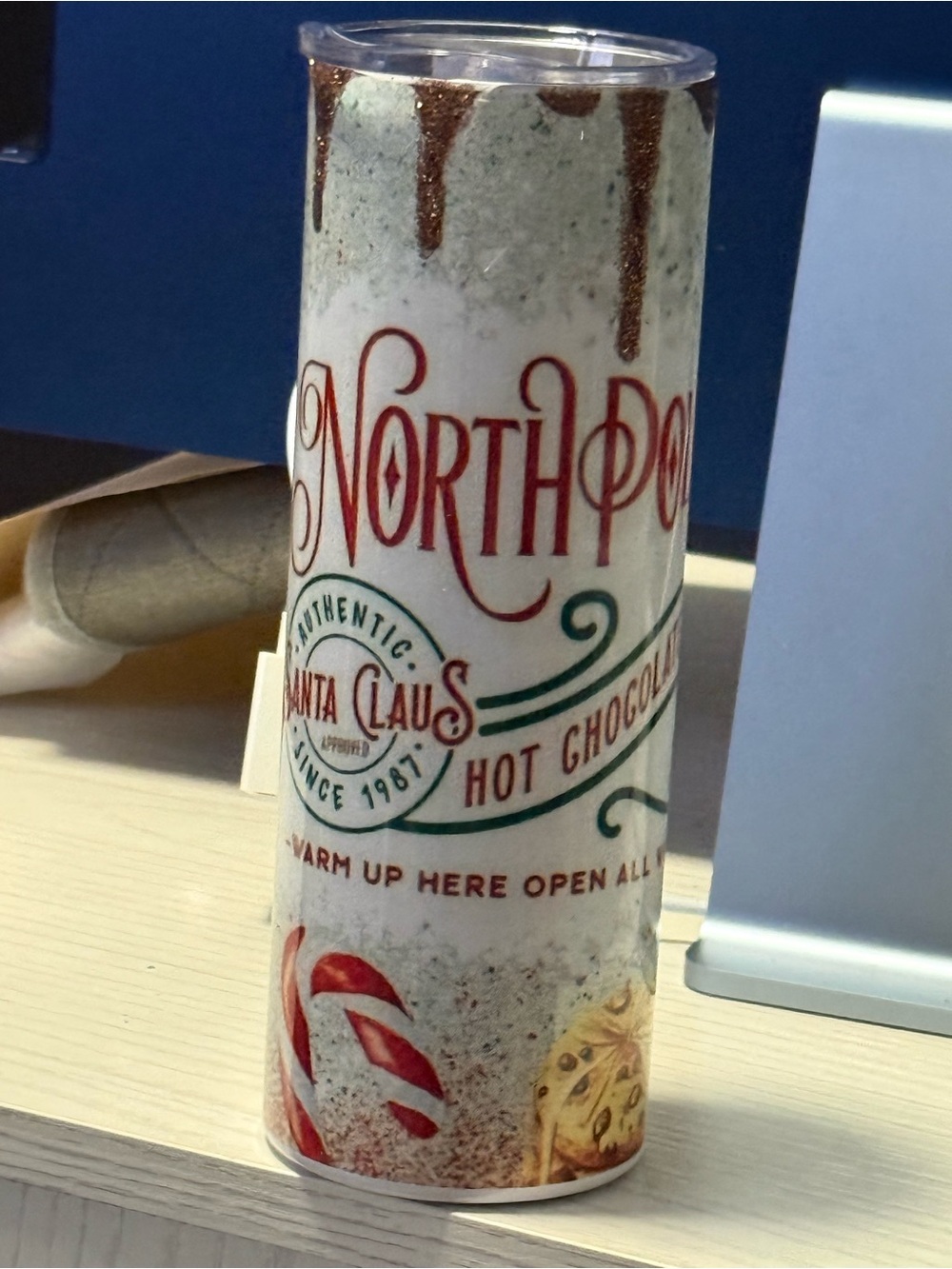 North Pole Santa Claus Hot Chocolate Tumbler - White & Red